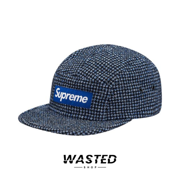 Supreme Boucl Houndstooth Camp Cap Navy